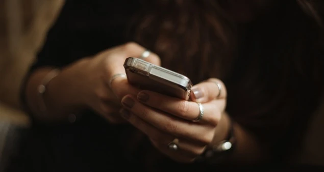 person using phone