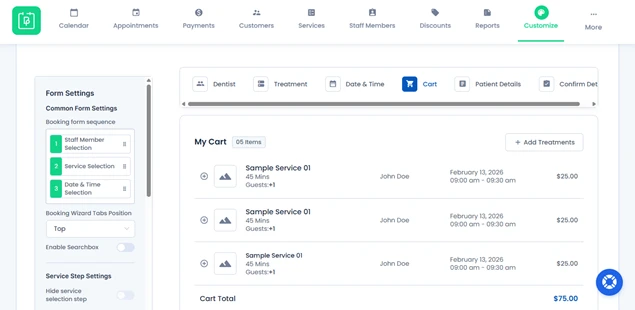 booking form customization