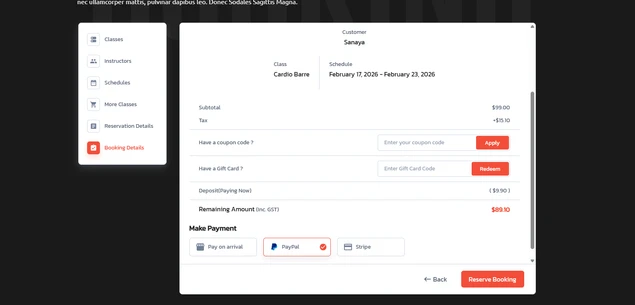 bookingpress payment feature