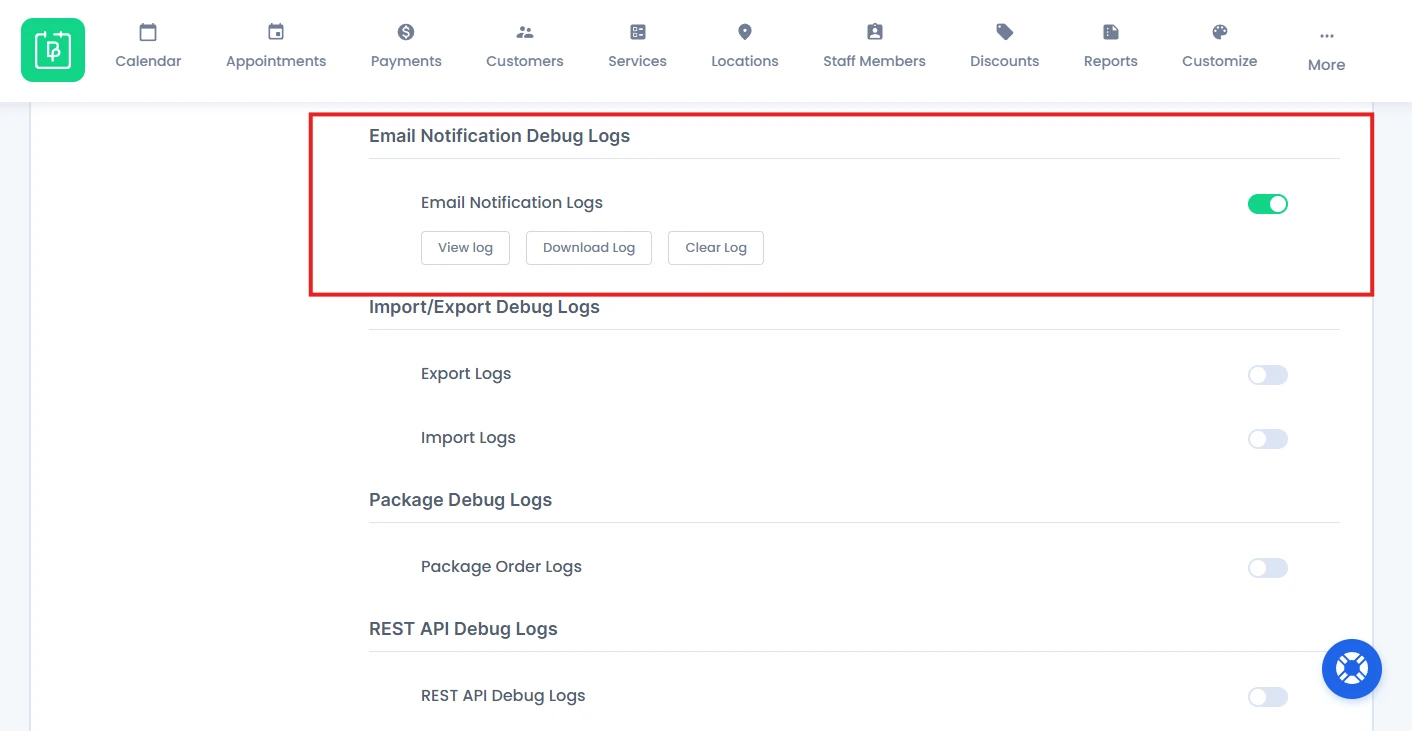 Email Notification Debug Logs