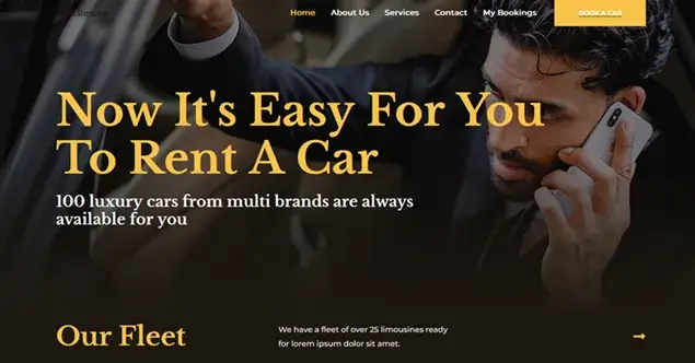 Equipment rental service website 