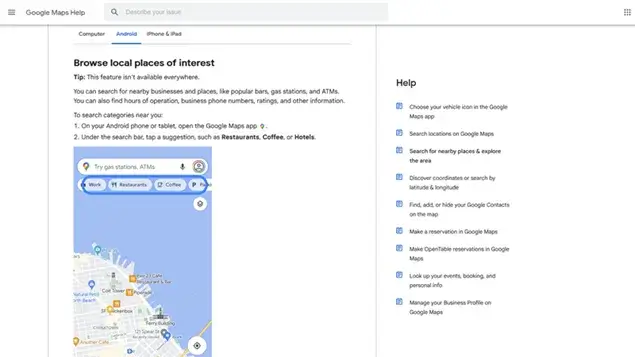 Google nearby service