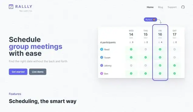 Rally appointment scheduling software
