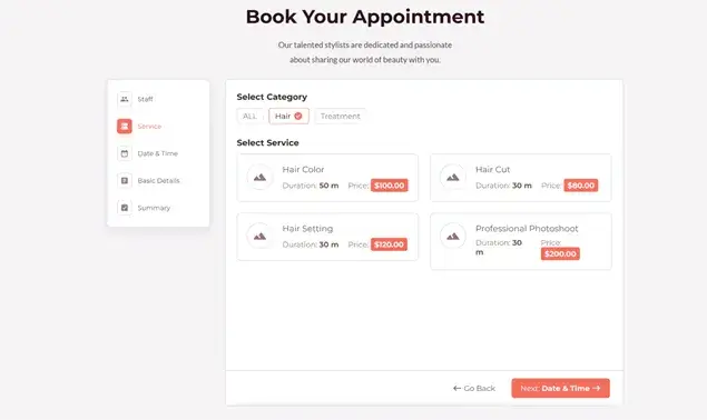 book hair salon appointment
