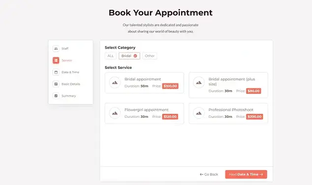 BookingPress plugin service category