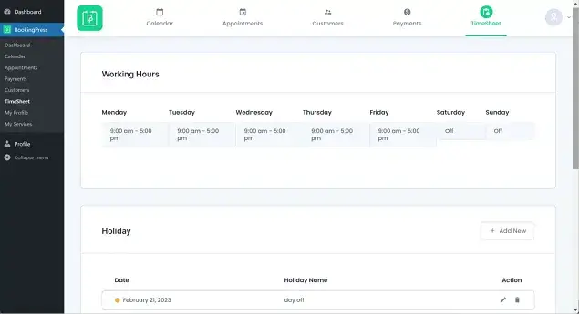 manage working hours