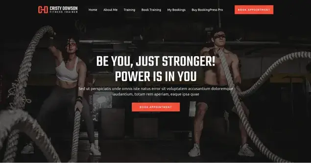 fitness studio website