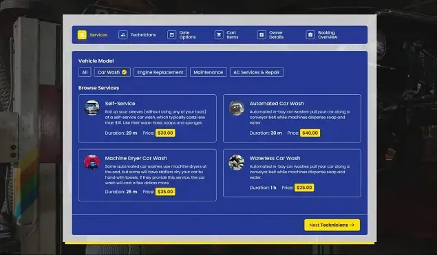 customized booking form