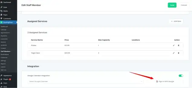 Google calendar notification