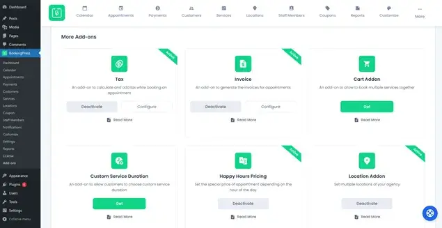 BookingPress addon page