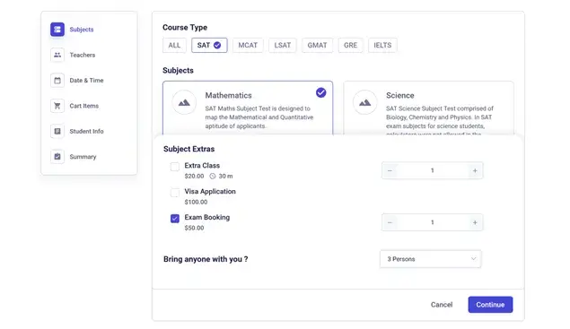custom booking form