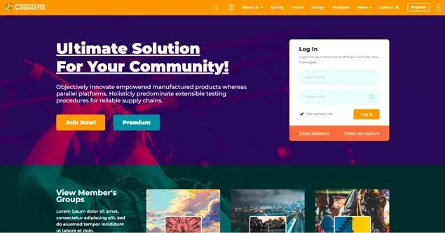 Cinematix - BuddyPress Nouveau Membership Theme