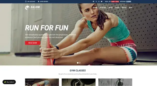 Kalium - Multipurpose Creative Fitness WordPress Themes