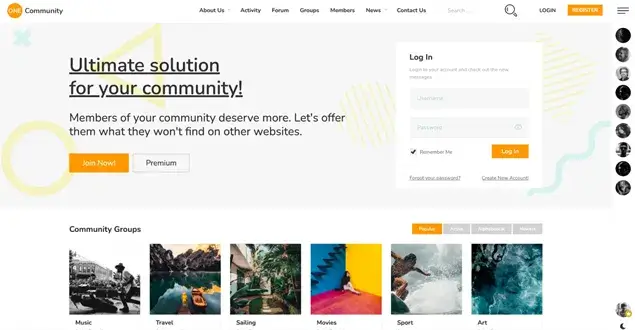 OneCommunity - BuddyPress Membership Theme