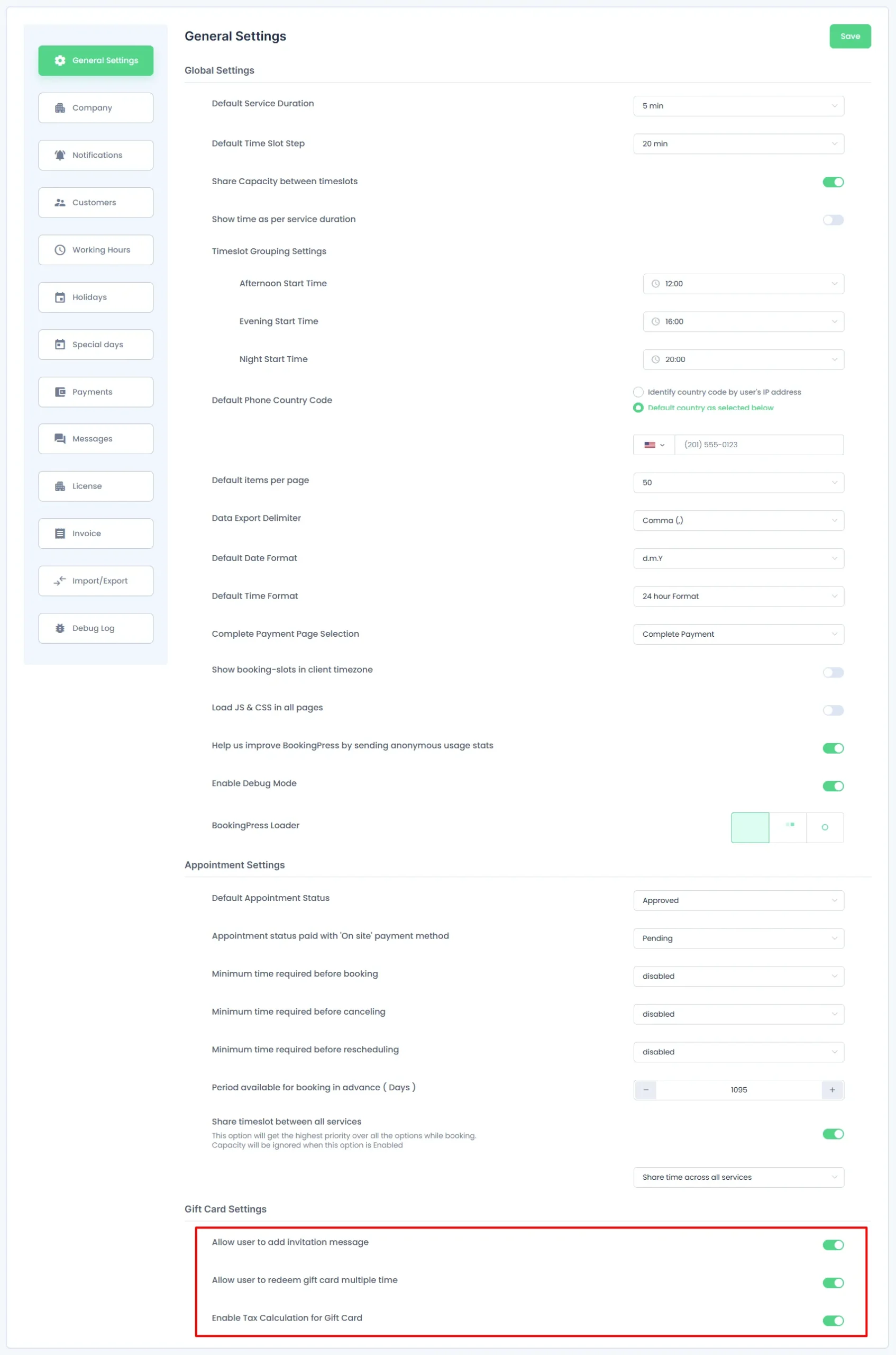 General Settings