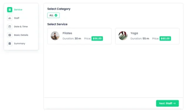 Service Category BookingPress