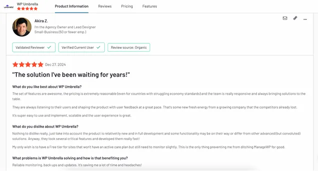 WP Umbrella Review