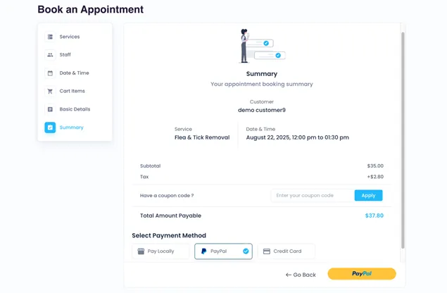 Booking forms with multiple payment options