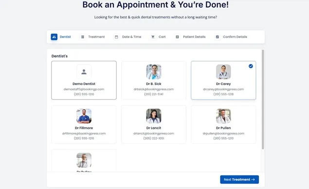 Medical services booking form examples