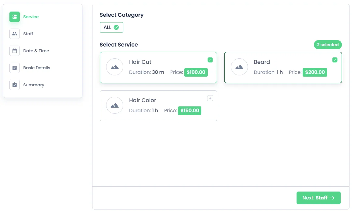 Multi Service Selection