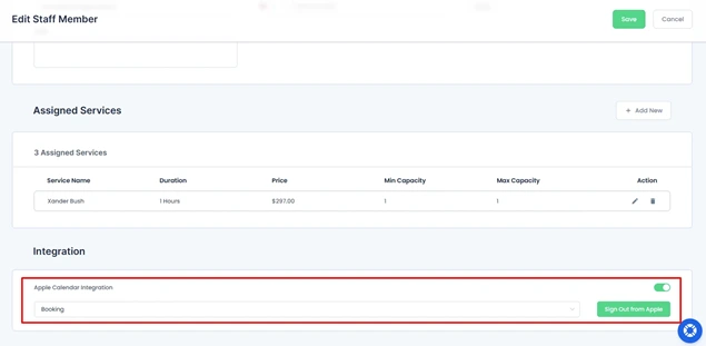 bookingpress apple calendar integration on settings
