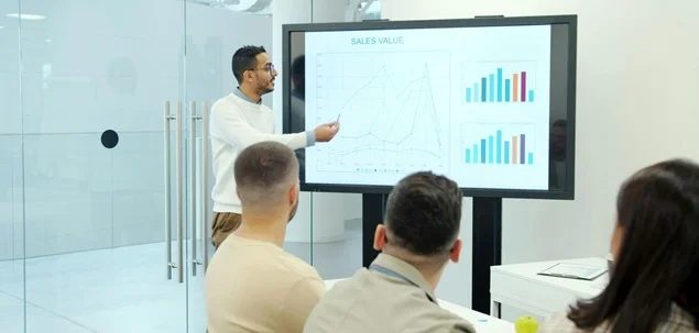 sales presentation in meeting