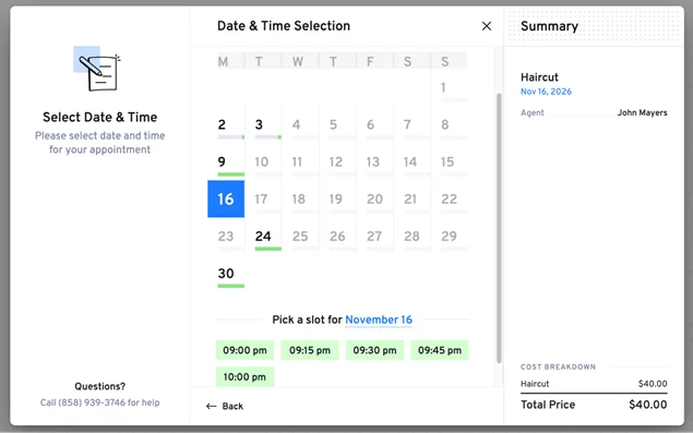 latepoint booking form