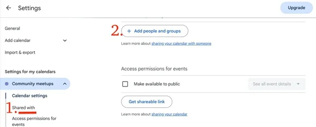 share google calendar with others