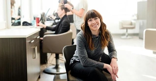 happy salon employee