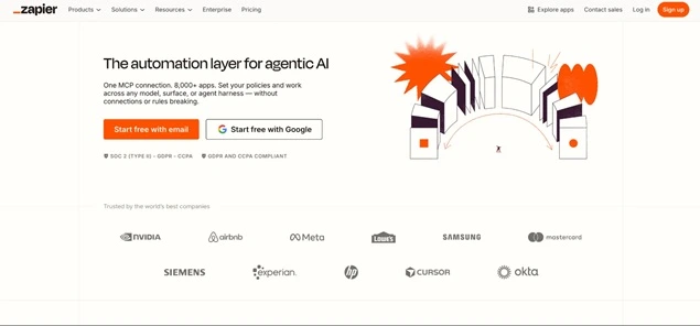 Dashboard look of Zapier