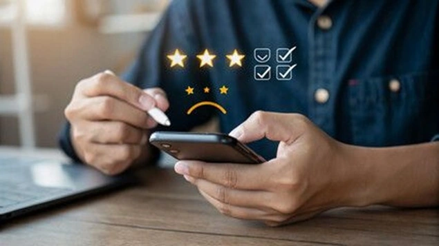 Man giving low rating