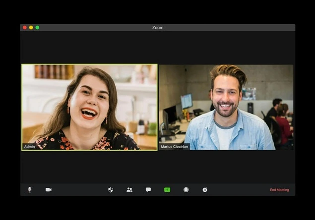 Zoom meeting screen on laptop