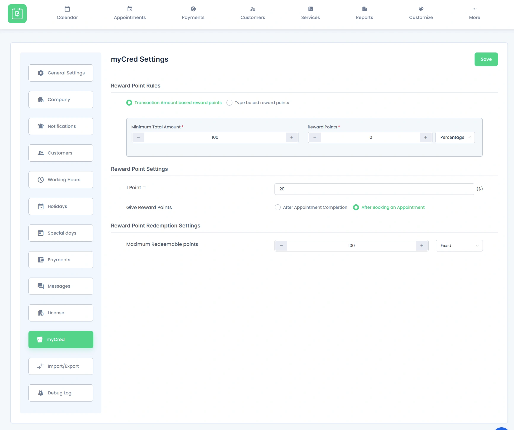 myCred Settings