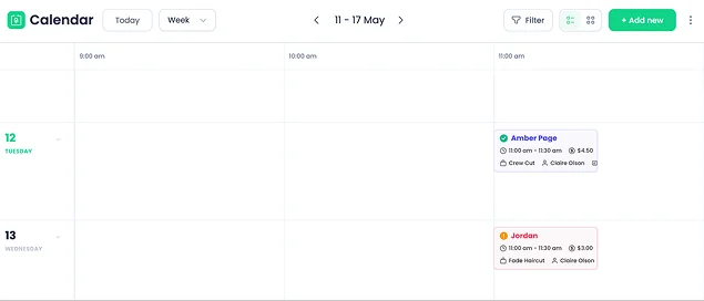 BookingPress calendar timeline view
