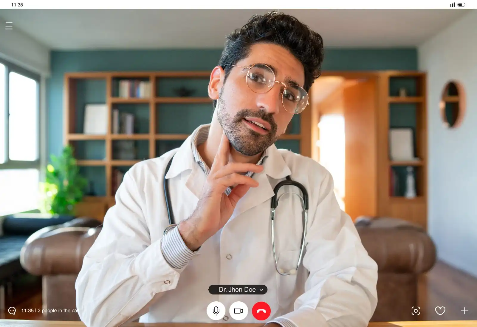 Doctor on a video consultation